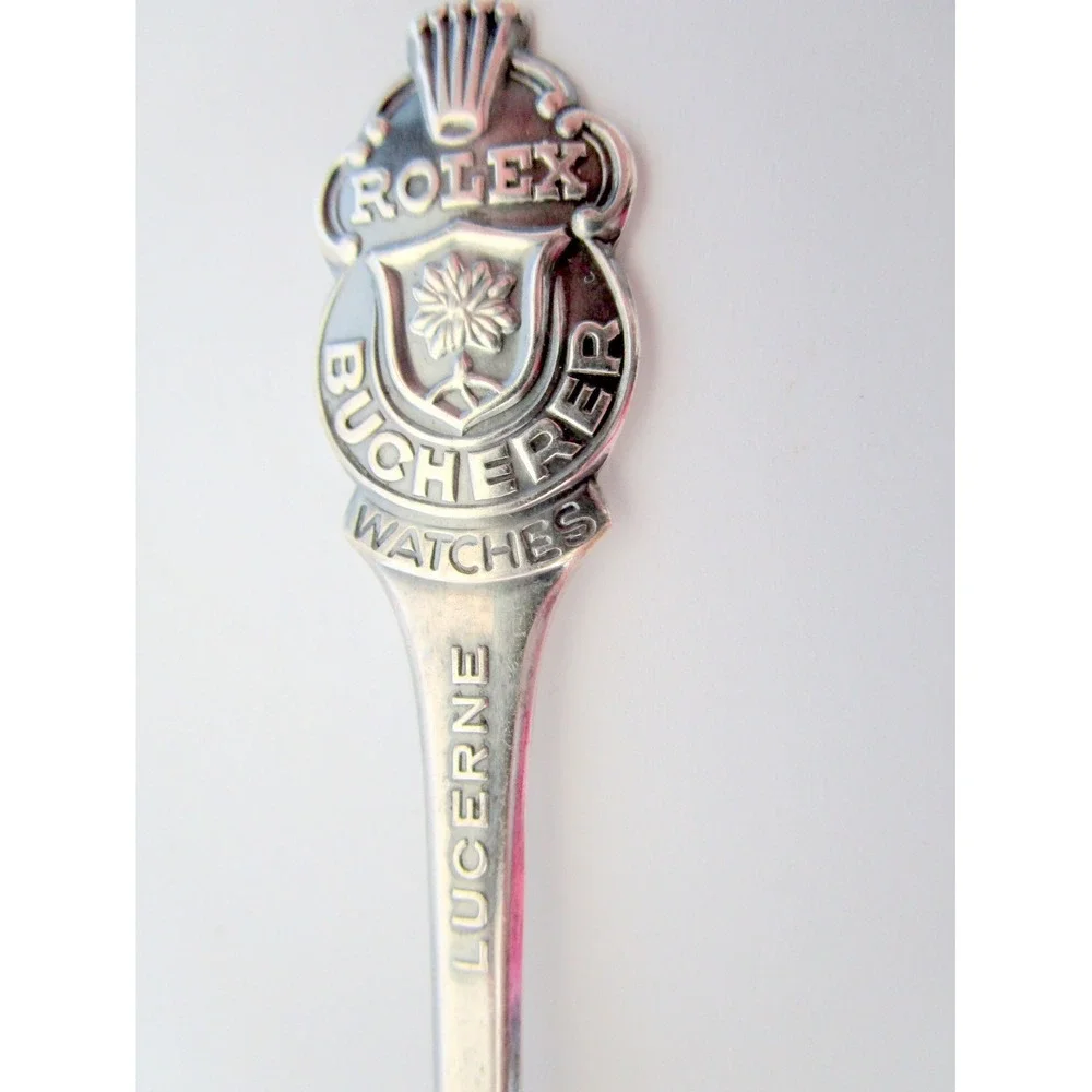 Rolex Watches Bucherer of Switzerland B69 Lion Souvenir Silver Plated Spoon